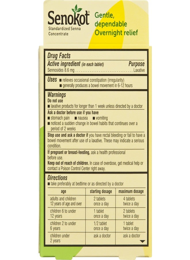 Senokot Natural Vegetable Laxative Ingredient, Tablets, 20 Count - Image 2